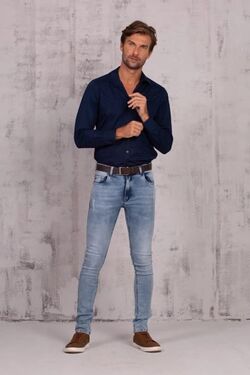 Calça Jeans Masculina Slim Destroyed Villa Forte