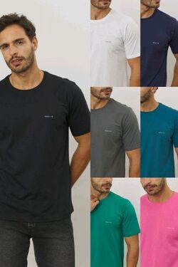 Camiseta Masculina Plus Size Cor Chumbo
