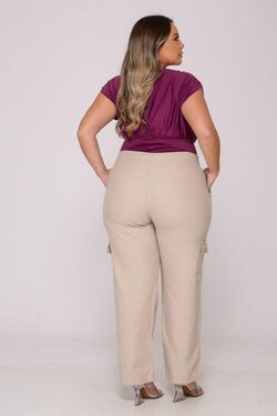 Calça Feminina Plus Size Cargo Confort - 51561