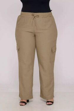 Calça Feminina Plus Size Cargo Confort - 51567