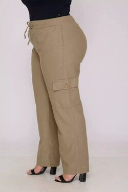 Calça Feminina Plus Size Cargo Confort - 51569