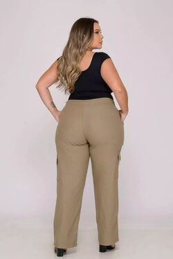 Calça Feminina Plus Size Cargo Confort - 51571