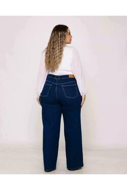 Calça Wide Leg Plus Size Jeans Shyros - 52214