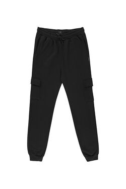 Calça Moletom Cargo Plus Size Preto Diametro 