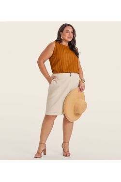 Regata Plus Size Sport Fino Risca de Giz Secret