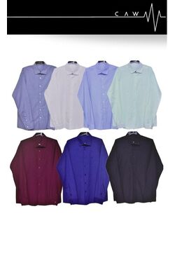 Camisa Masculina Tricoline Slim Ml Vinho Caw - 46585