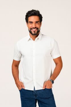 Camisa Spandex Slim Mc Branco Caw