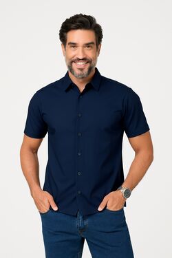 Camisa Spandex Slim Mc Marinho Caw