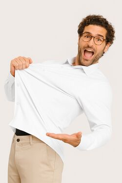 Camisa Spandex Slim Ml Branco Caw