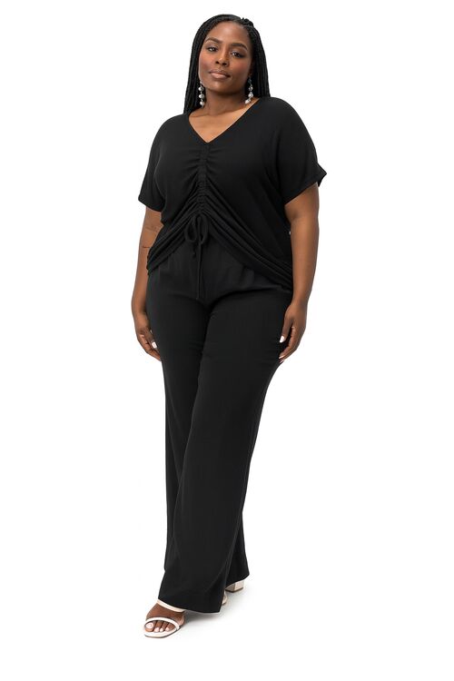 Blusa Plus Size Malha Screen Shiny Preto Secret
