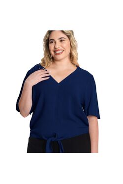Blusa Plus Size Decote V Viscose