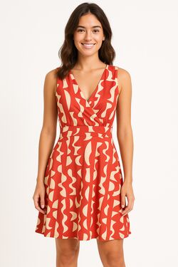 Vestido Liganet Estampado Vermelho FitWell