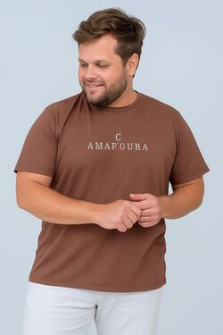 Camiseta Plus Size "Amargura ou Amar Cura" Marrom
