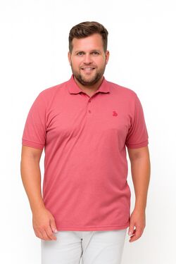 Camisa Polo Masculina Plus You Size – Meia Malha – Bordô – G4 ao G6