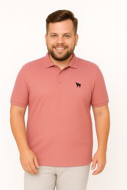 Camisa Polo Masculina Plus You Size – Meia Malha – Bordô – G4 ao G6 - 52863