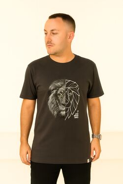 Camiseta Plus Size Thoux 100% Algodão – Estampa Leão – Masculina