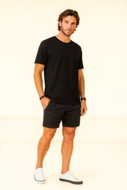 Camiseta Slim Fit Dry  Preto Six One