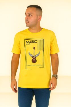 Camiseta Slim Music Amarelo