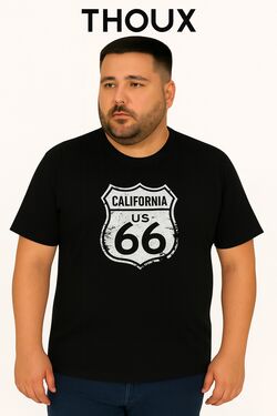 Camiseta Plus Size Thoux 100% Algodão – Estampa Califórnia 66 – Masculina