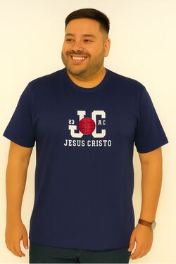Camiseta Plus Size Thoux 100% Algodão – Estampa JC João 14:6 – Masculina