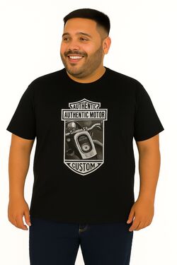 Camiseta Plus Size Thoux 100% Algodão – Estampa Moto Harley – Masculina