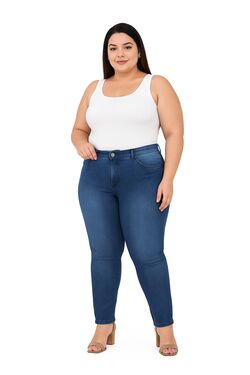 Calça Skinny Jeans Plus Size Veste Até 56 – Muito Mais – Blue - 53027