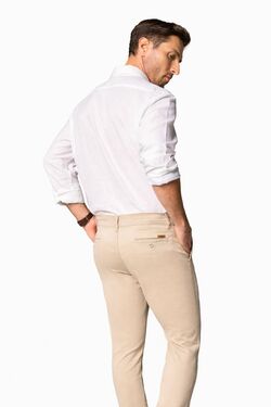 Calça Chino Masculina Regular Kdori Areia Veste Até 56 - 53281