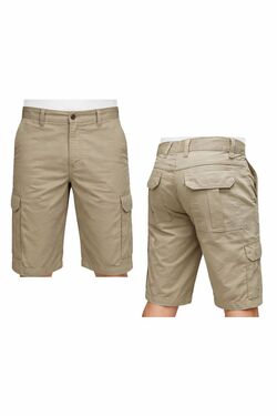 Bermuda Masculina Cargo Sarja Areia Plus Size R Sete – Conforto e Resistência