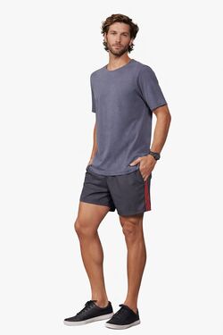 Bermuda Tactel Sport Midi Masculina Six One Cinza e Vermelho