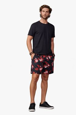 Bermuda Tactel Masculina Estampada Six One – Folhagem Vermelha Comfort