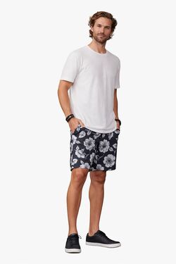 Bermuda Tactel Masculina Estampada Six One – Folhagem Branco Comfort