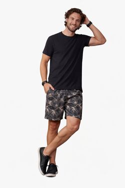 Bermuda Tactel Masculina Estampada Six One – Folhagem Caqui Comfort