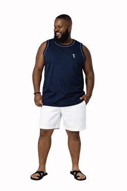 Regata Masculina Headplay em Algodão Marinho – Confortável _ Veste G ao G3