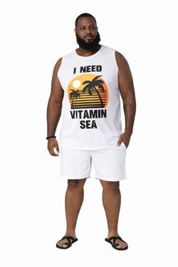 Regata Machão Plus Size You Size Vitamin Sea – Meia Malha Leve com Estampa Frontal