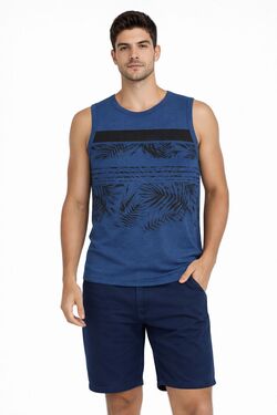 Regata Masculina Rovitex Azul – Algodão e Poliéster com Estampa Frontal  
