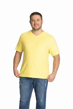 Camiseta Masculina Plus Size Gola V Flame Rovitex Amarelo – Algodão