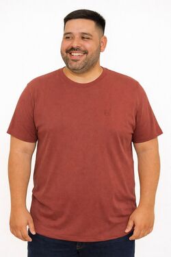 Camiseta Masculina Plus Size Básica Diâmetro Vintage – Algodão