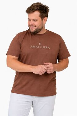 Camiseta Plus Size Estampada You Size Algodão Misto – “Amargura ou Amar Cura” – Marrom