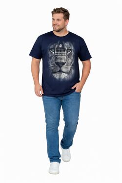 Camiseta Plus Size Thoux 100% Algodão – Estampa Leão – Masculina