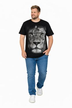 Camiseta Plus Size Thoux 100% Algodão – Estampa Leão – Masculina