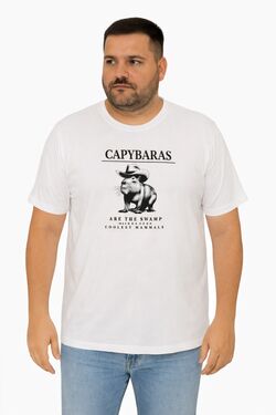 Camiseta Plus Size Thoux 100% Algodão – Estampa Capybaras – Masculina