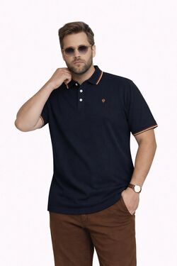 Camisa Polo Plus Size Masculina Diametro Marinho Algodão e Poliéster
