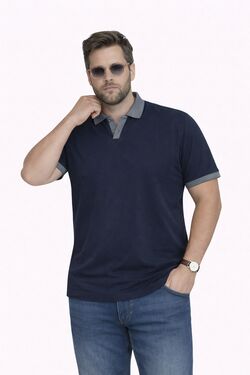 Camisa Polo Plus Size Slim Fit Six One Algodão com Elastano - Chumbo