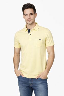 Camisa Polo Masculina Piquet Amarelo Six One Algodão Confort Slim
