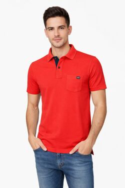 Camisa Polo Masculina Piquet Vermelho Six One Algodão Confort Slim