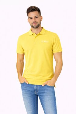 Camisa Polo Piquet Masculina La Rossi Amarelo Premium