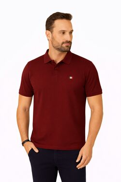 Camisa Polo Piquet Masculina La Rossi Bordô Premium