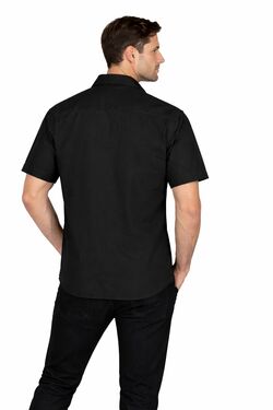 Camisa Works Plus Size Manga Curta Sarja Dois Bolsos Wrangler Preta - 53660