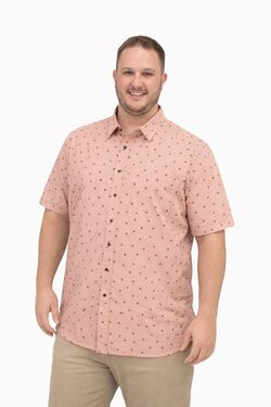 Camisa Masculina Plus Size Malha Algodão Manga Curta Pessego Rovitex