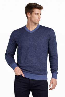 Blusa Masculina Malha Gola V Code Blue Marinho Mescla